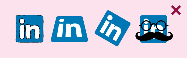 Don't modify the LinkedIn logo