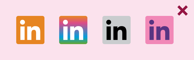Don't change the color of the LinkedIn logo.